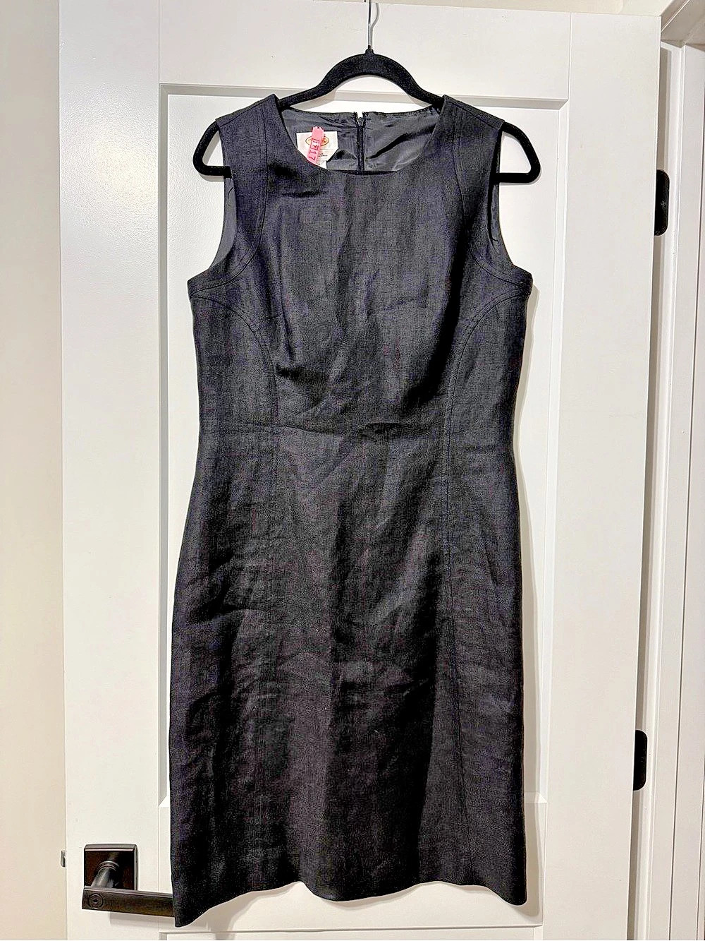Talbots THE PERFECT LBD Irish Linen Sleeveless Black Linen Dress Size 10